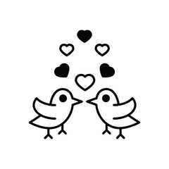 Lovebirds Pair icon vector stock illustration