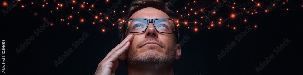 Aufkleber Futuristic Network Design Holographic Data Map and Virtual Clusters in Dark Fiber Optics - Advanced IT Solutions and Modern Enterprise Connectivity Strategies