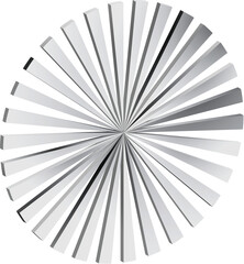 Obraz premium a circle with ring-shaped pieces spreading out from the center, creating a pattern that resembles a wheel or flower. 3D circle.