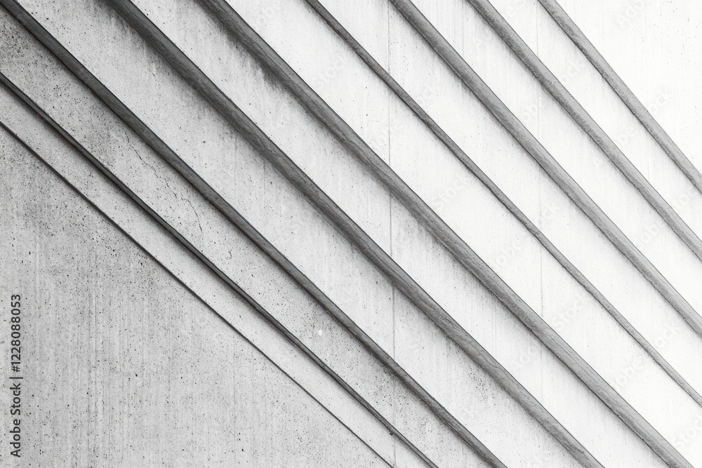 Poster abstract concrete wall with diagonal lines creating a striking geometric pattern in monochrome tones