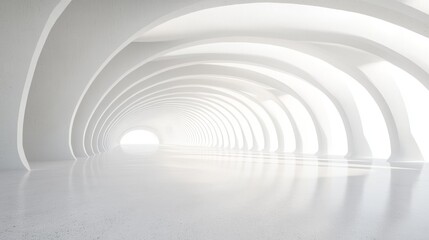 Empty white wall with ample open space, minimalist interior design