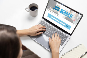 Online job search on brisk website for worker to search for job opportunities on the recruitment...