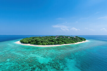 Fototapeta premium A beautiful island with a blue ocean in the background