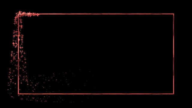 red stars in a red rectangle Perfect for awards, certificates, or backgrounds for celebratory designs. 4k alpha channel
