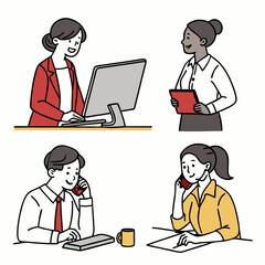 Flat Illustration Characters for Office Scenes
