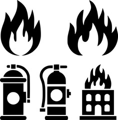 Fire Safety Icons Set for Emergency Preparedness