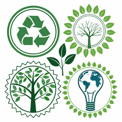 Eco-Friendly Icons and Sustainability Symbols
