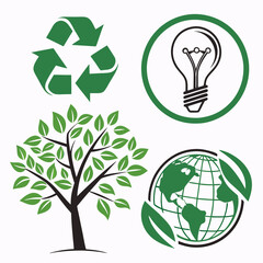 Eco-Friendly Icons and Sustainability Symbols