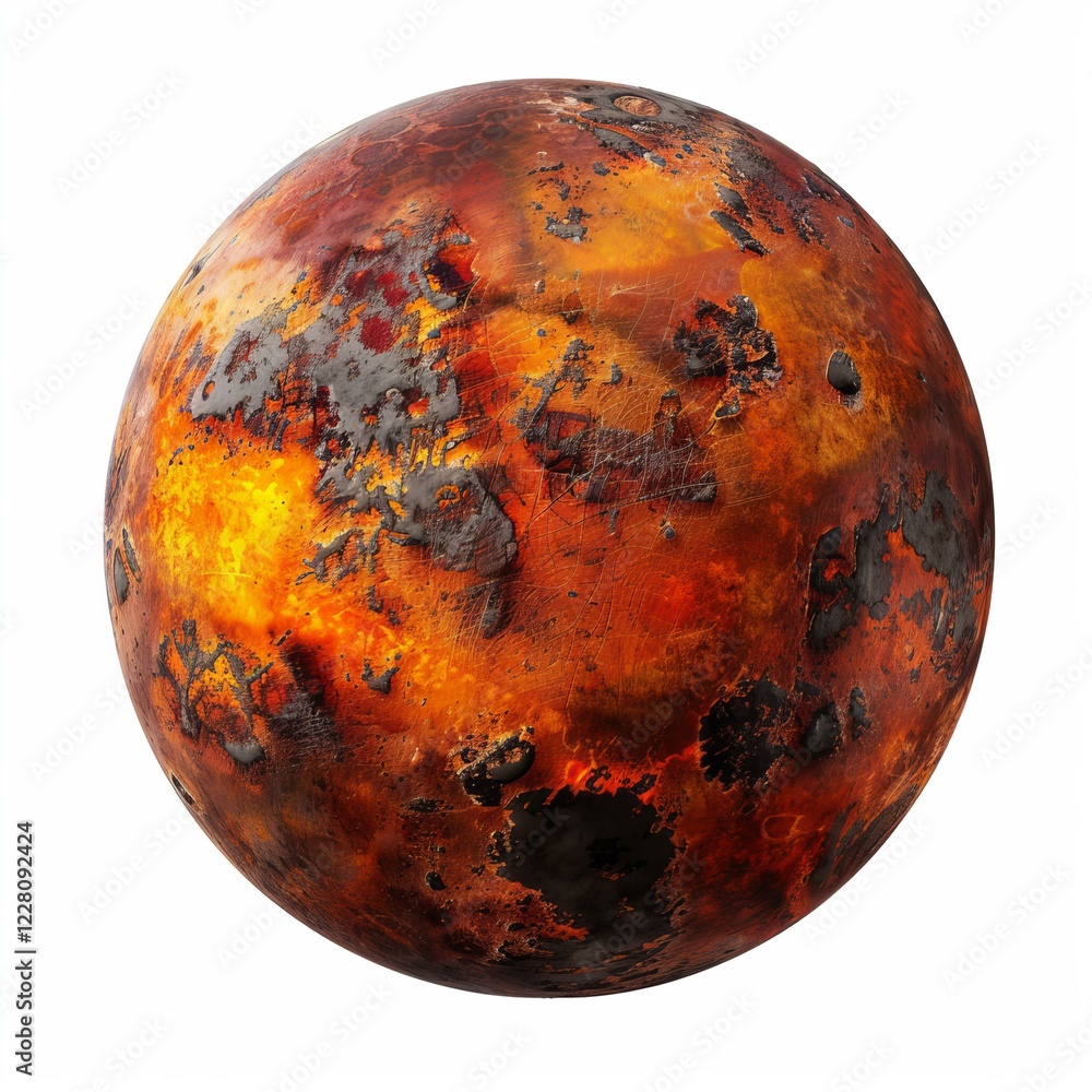 Canvas Prints glowing hot planet with volcanic activity rotating in the immensity of dark space