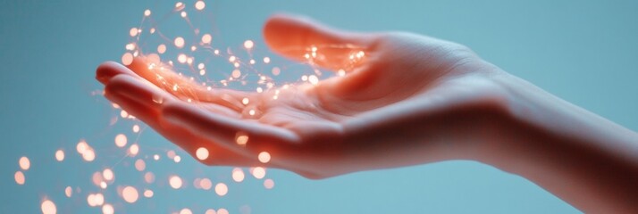 Futuristic Technology Aesthetic Virtual Holography with Cloud Nodes and Light Patterns - Innovative Digital Marketing for IT Services and Modern Infrastructure