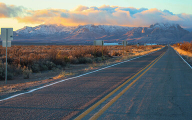 Snow covered Florida Mountains Deming, New Mexico