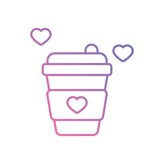 Shared Coffee Cup icon vector stock illustration