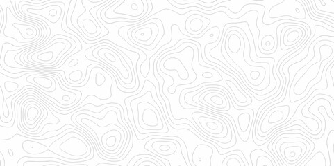 Topographic map background geographic line map with seamless ornament design. The black on white contours vector topography stylized height of the lines map.