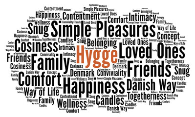 Hygge word cloud concept 