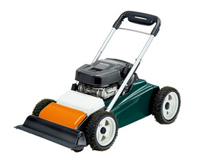 Fototapeta premium Modern Electric Lawnmower Isolated on Transparent Background for Landscaping and Home Gardening Equipment Design Projects 6