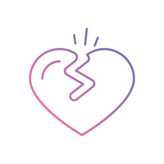 Broken Heart icon vector stock illustration