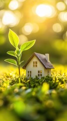 Eco-friendly house model in nature