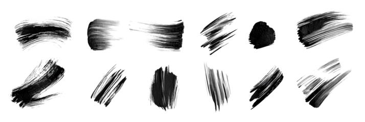 black color paint strokes, brushes, and hand-drawn textures, Element item design