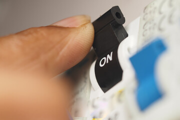 Switch being turned on by a finger