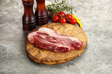 Raw beef chuck roll steak