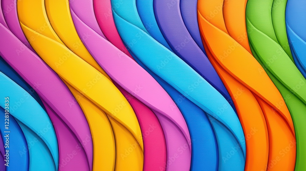 Poster colorful curved patterns with waves of vibrant textures and tones