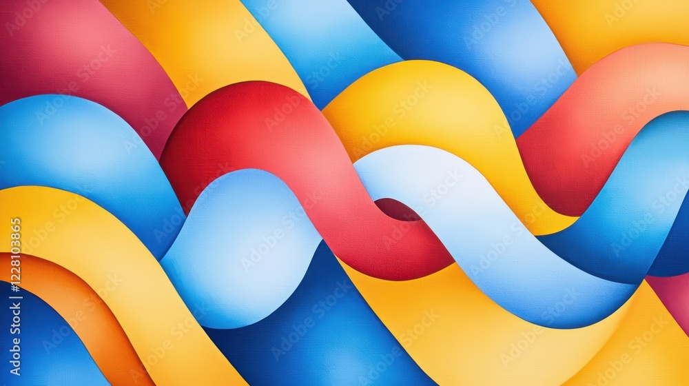Poster colorful abstract background with fluid wavy patterns and curves