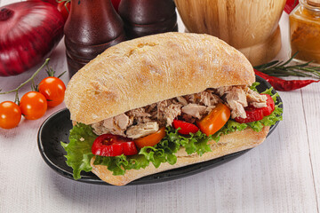 Ciabatta with canned tuna sandwich