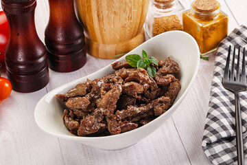 Stew beef slices with gravy