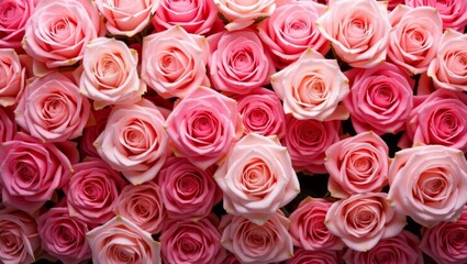 Vibrant pink roses in full bloom