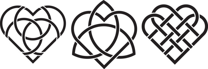 silhouette celtic knot heart symbols