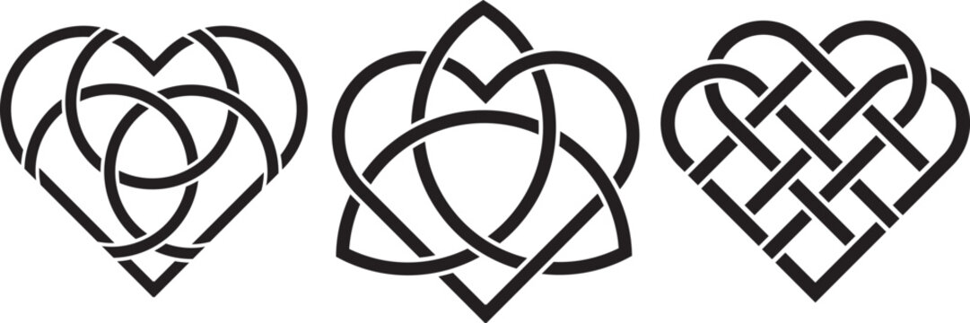 silhouette celtic knot heart symbols