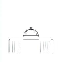 Obraz premium Food cloche on table, buffet setting, event preparation