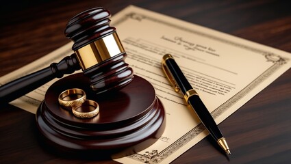 Legal and matrimonial still life composition