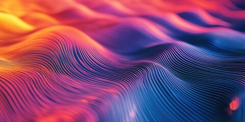 Obraz premium This image features a vibrant and modern abstract art wave background. The colorful digital artwork showcases flowing lines in shades of red, orange, yellow, blue, and purple.