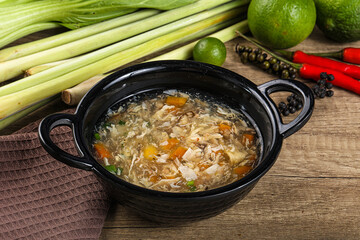 Asian gourmet crab soup with spices
