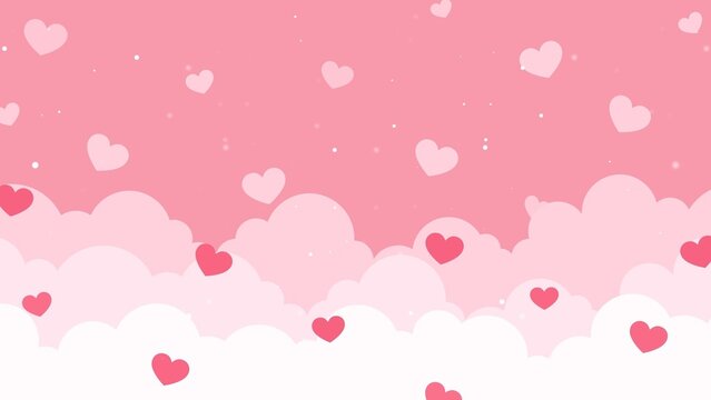 Romantic Valentine Falling Hearts Background