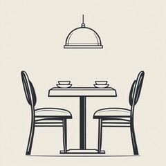 Romantic restaurant table setting, indoor, calm background, menu design