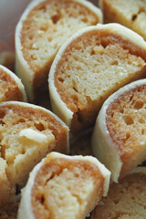 Delicious sweet rolls arranged on a plate