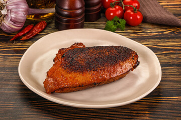 Roasted duck breast in cherry