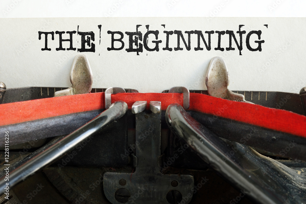 Poster the beginning is shown using the text