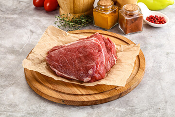 Raw beef piece for cooking