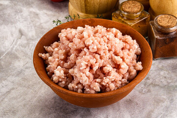 Homemade Raw pork minced meat