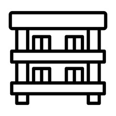 Bookcase Vector Line Icon Design