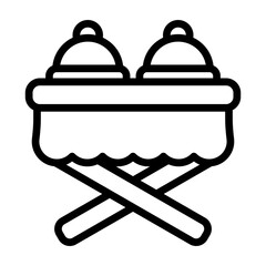 Buffet Table Vector Line Icon Design