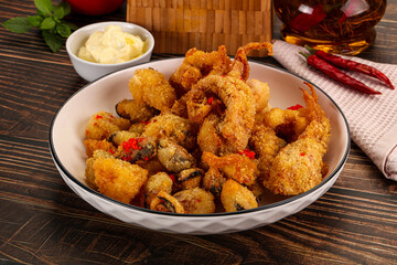 Fritto misto - deep fried seafood mix
