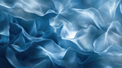 Obraz premium ethereal blue petals in soft focus, creating dreamy abstract patterns with delicate light and shadow play