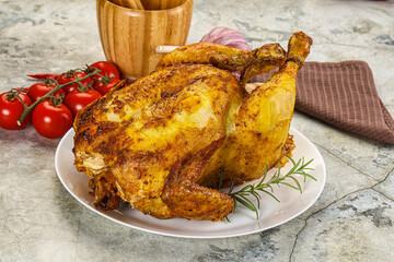Homemade Grilled whole chicken with spices