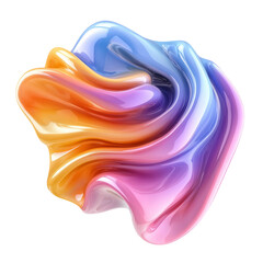 Obraz premium Abstract Colorful Swirl Shape Isolated on Transparent Background