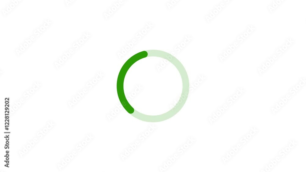 Wall mural 100 percent number circle loading icon modern design lime green color animation. abstract beautiful 