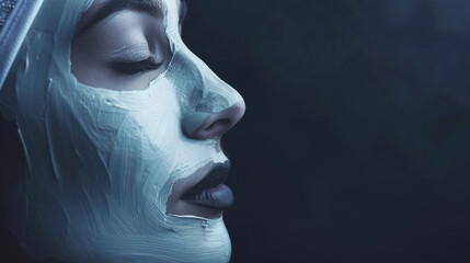 beautician applying face mask